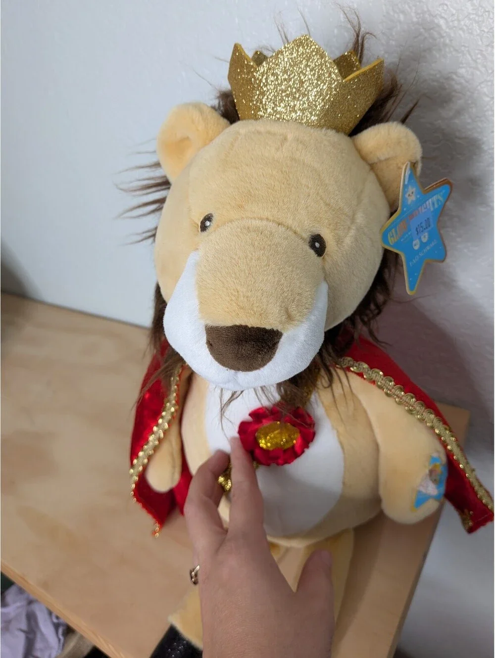FAO Schwarz Nutcracker Glow Brights King Lion Plush Crown Cape NWT